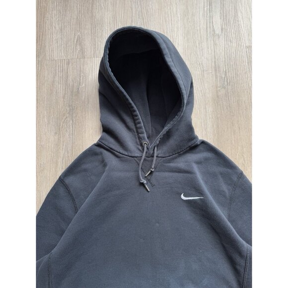 Rare Vintage Y2K Nike Mini Swoosh Black Hoodie Sweater Large Sports Gym Run - Picture 3 of 13